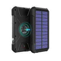 2020 free shipping OEM Solar Charger PD18W QC 3.0 Fast charge Wireless Waterproof Flashlight Compass 20000mAh Power Bank