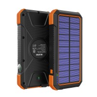 2020 free shipping OEM Solar Charger PD18W QC 3.0 Fast charge Wireless Waterproof Flashlight Compass 20000mAh Power Bank